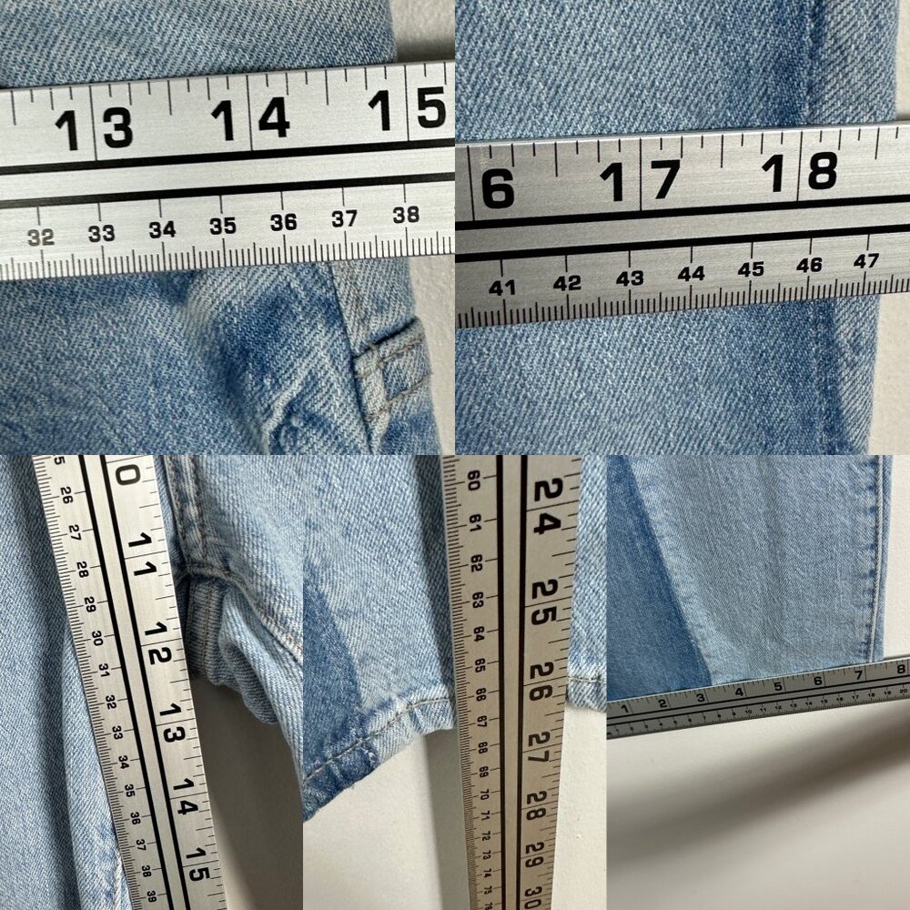 DL1961 Patti Straight High Rise Vintage Jeans Patchwork Power Blue Mixed Size 27 - Picture 15 of 16